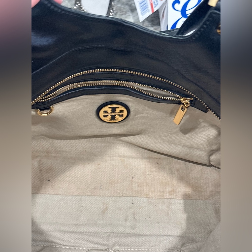 Tory Burch Black T Stitched Tote Bag - Picture 8 of 15